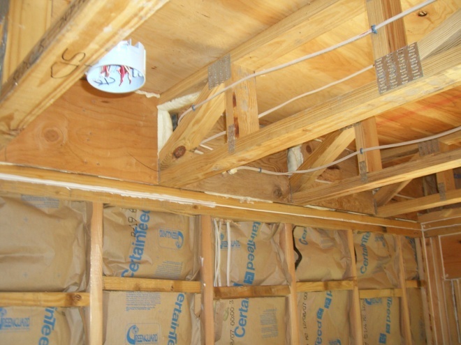 Spray foam applied to rim joists